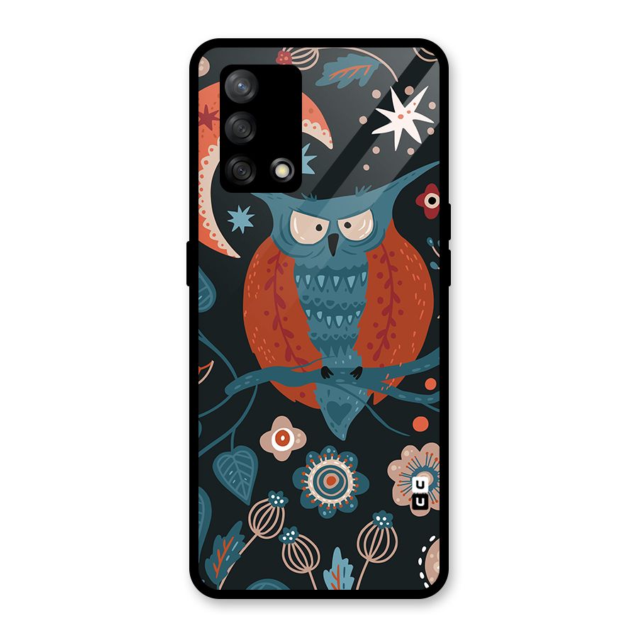 Nordic Arts Owl Moon Glass Back Case for Oppo F19