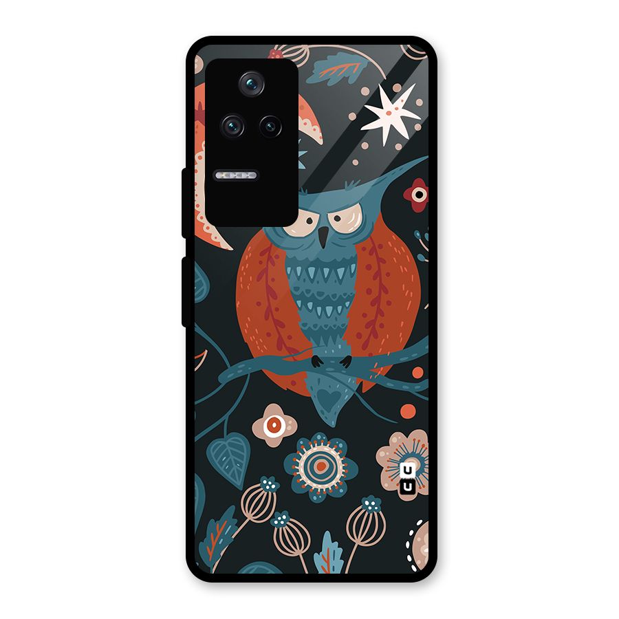 Nordic Arts Owl Moon Glass Back Case for Poco F4 5G