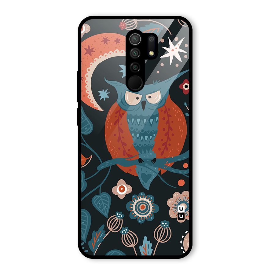 Nordic Arts Owl Moon Glass Back Case for Poco M2