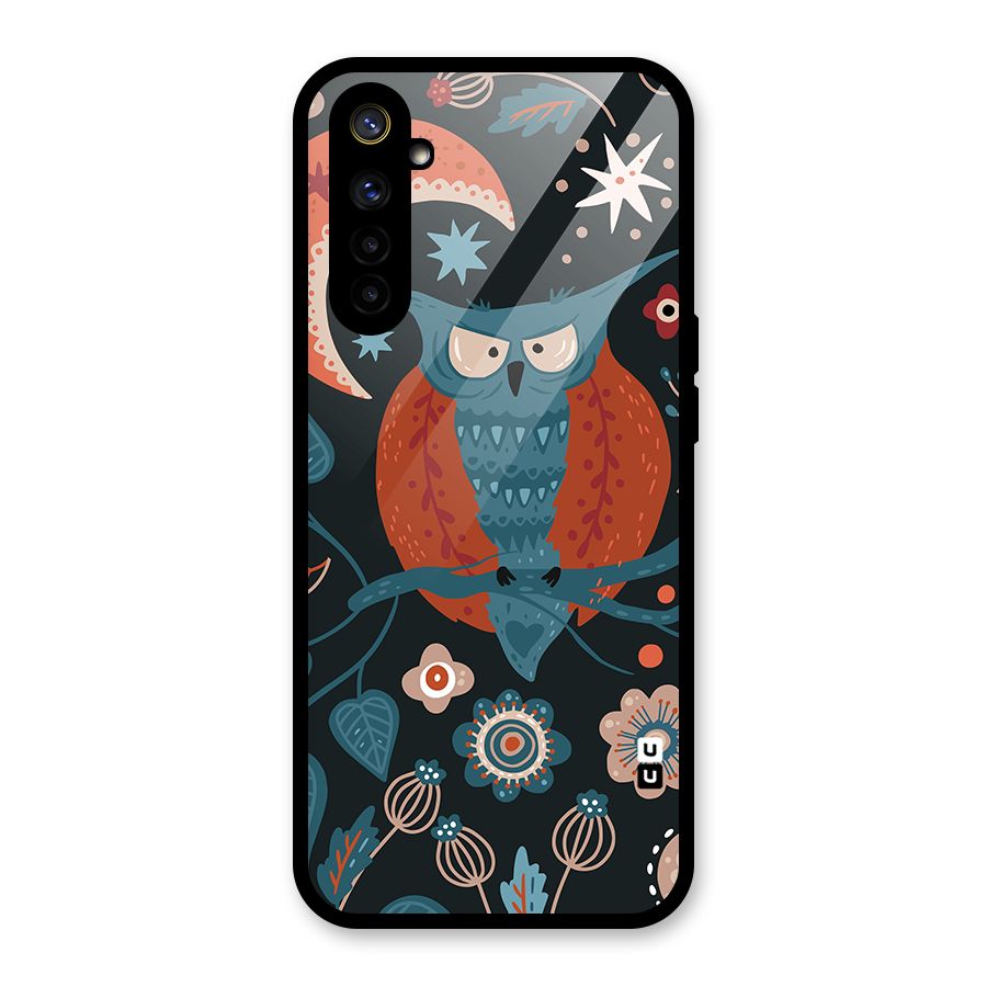 Nordic Arts Owl Moon Glass Back Case for Realme 6