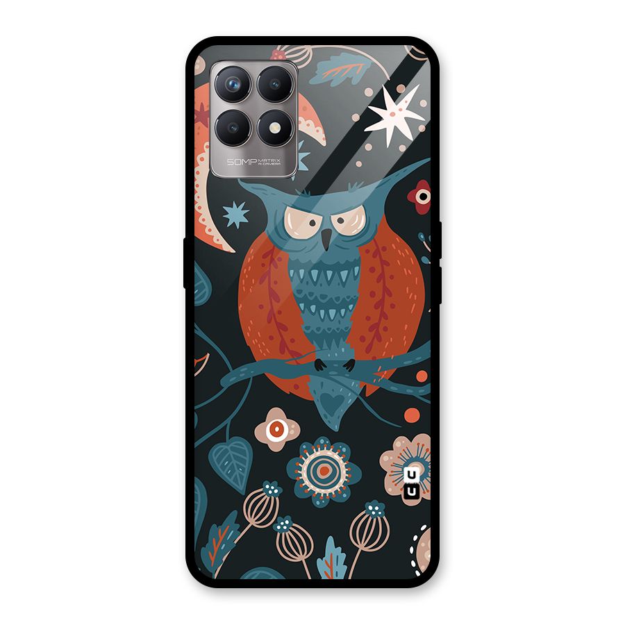 Nordic Arts Owl Moon Glass Back Case for Realme Narzo 50