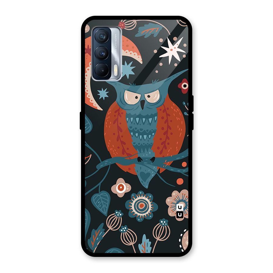 Nordic Arts Owl Moon Glass Back Case for Realme X7