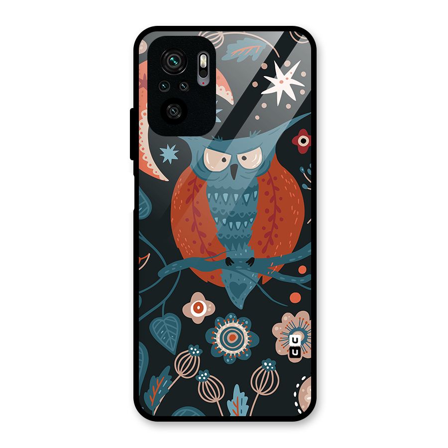 Nordic Arts Owl Moon Glass Back Case for Redmi Note 10S