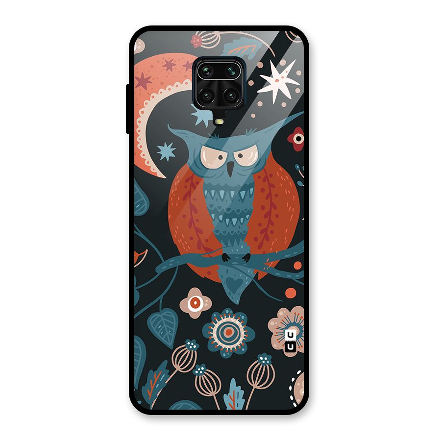Nordic Arts Owl Moon Glass Back Case for Redmi Note 9 Pro Max