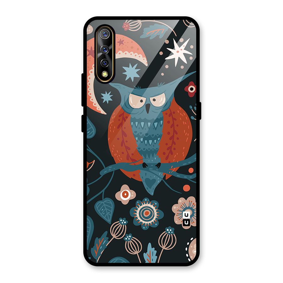 Nordic Arts Owl Moon Glass Back Case for Vivo S1