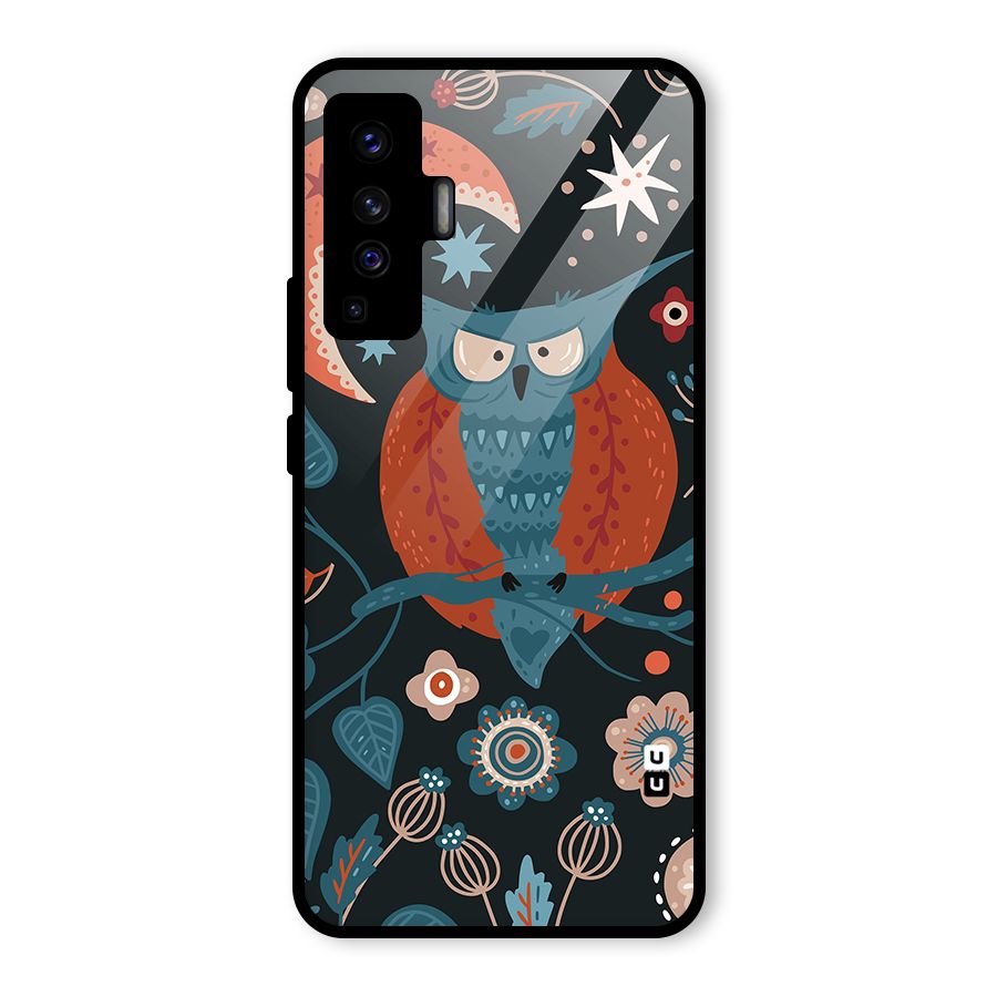Nordic Arts Owl Moon Glass Back Case for Vivo X50