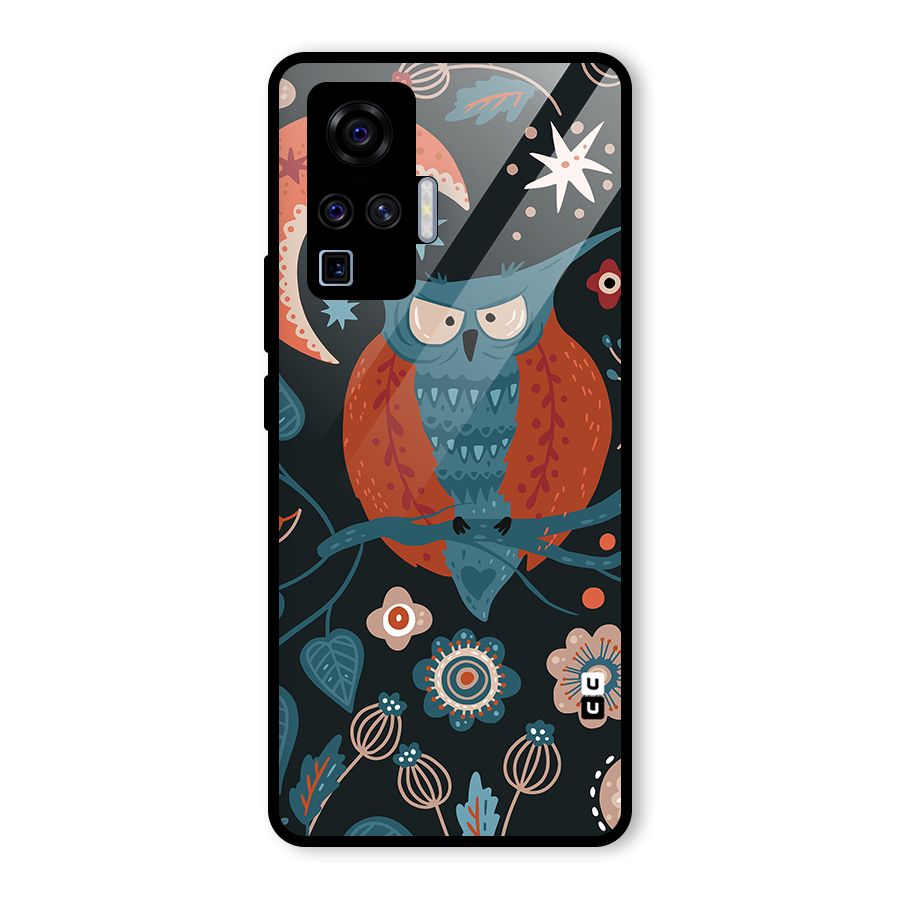 Nordic Arts Owl Moon Glass Back Case for Vivo X50 Pro