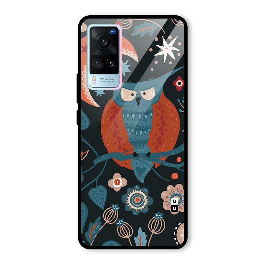 Nordic Arts Owl Moon Glass Back Case for Vivo X60