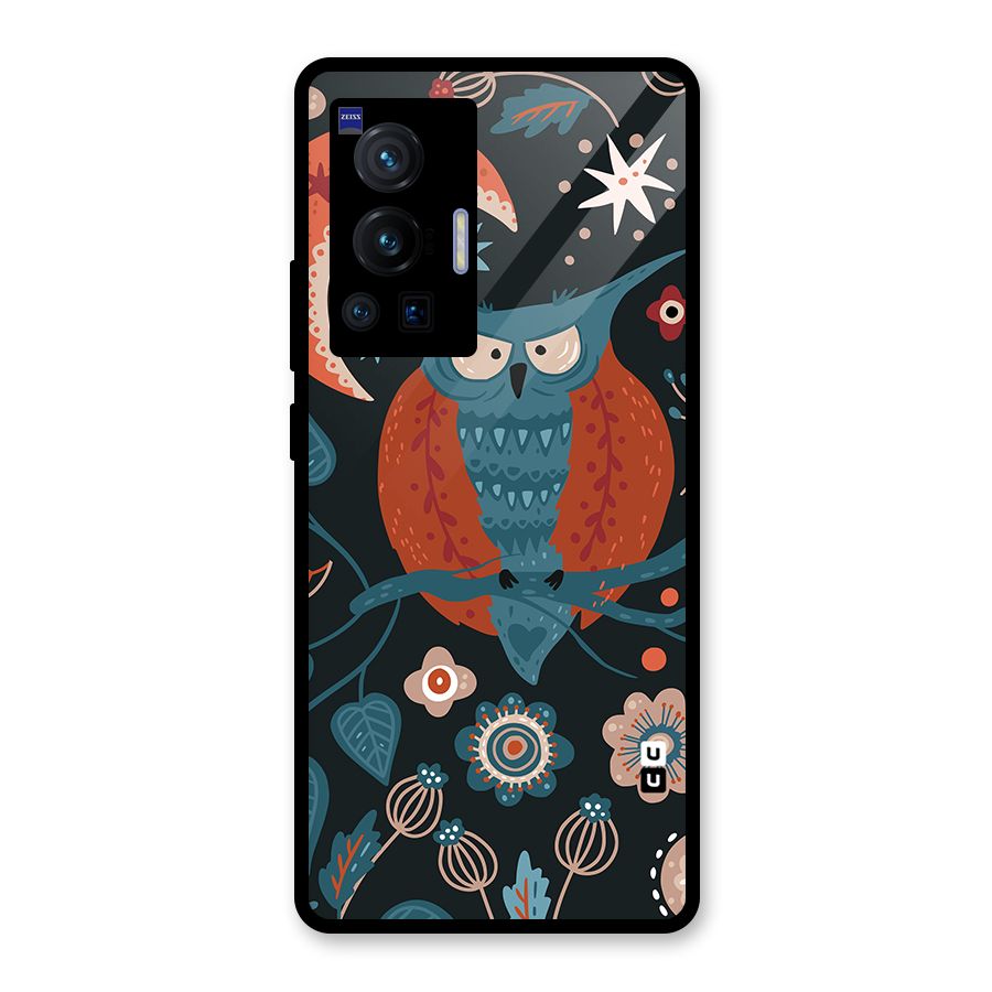 Nordic Arts Owl Moon Glass Back Case for Vivo X70 Pro