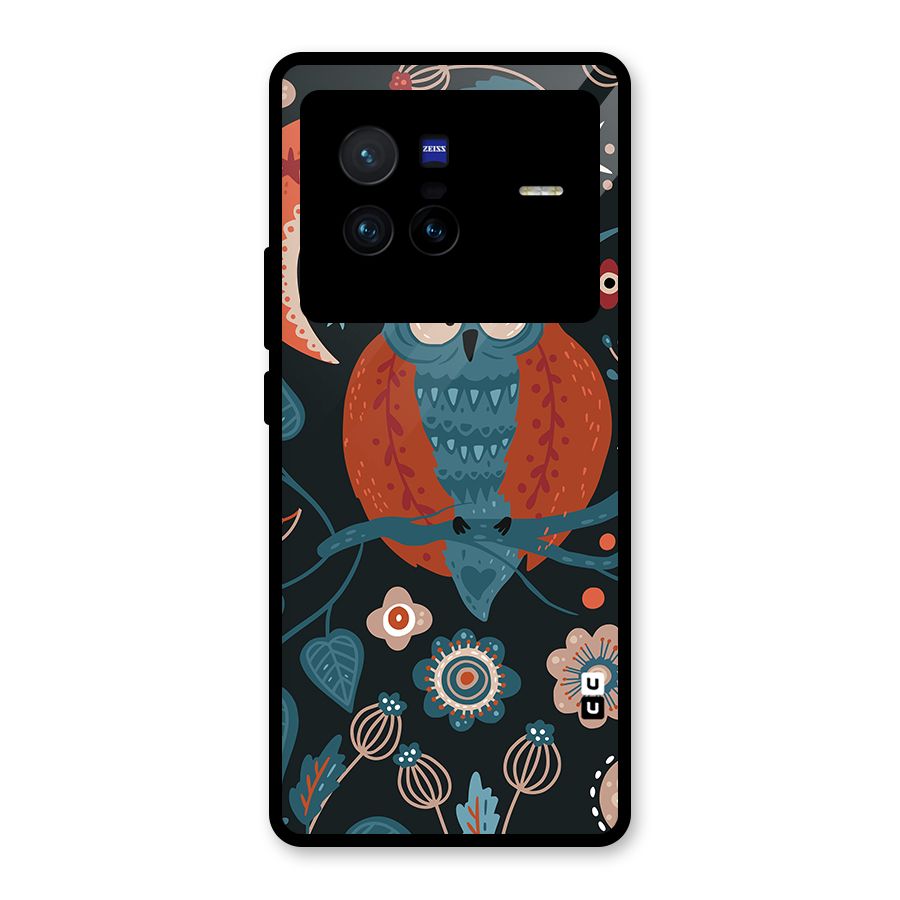 Nordic Arts Owl Moon Glass Back Case for Vivo X80