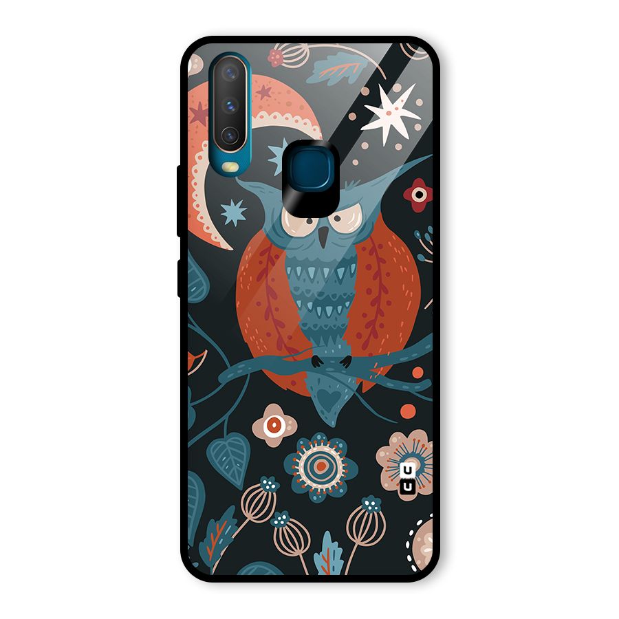Nordic Arts Owl Moon Glass Back Case for Vivo Y15
