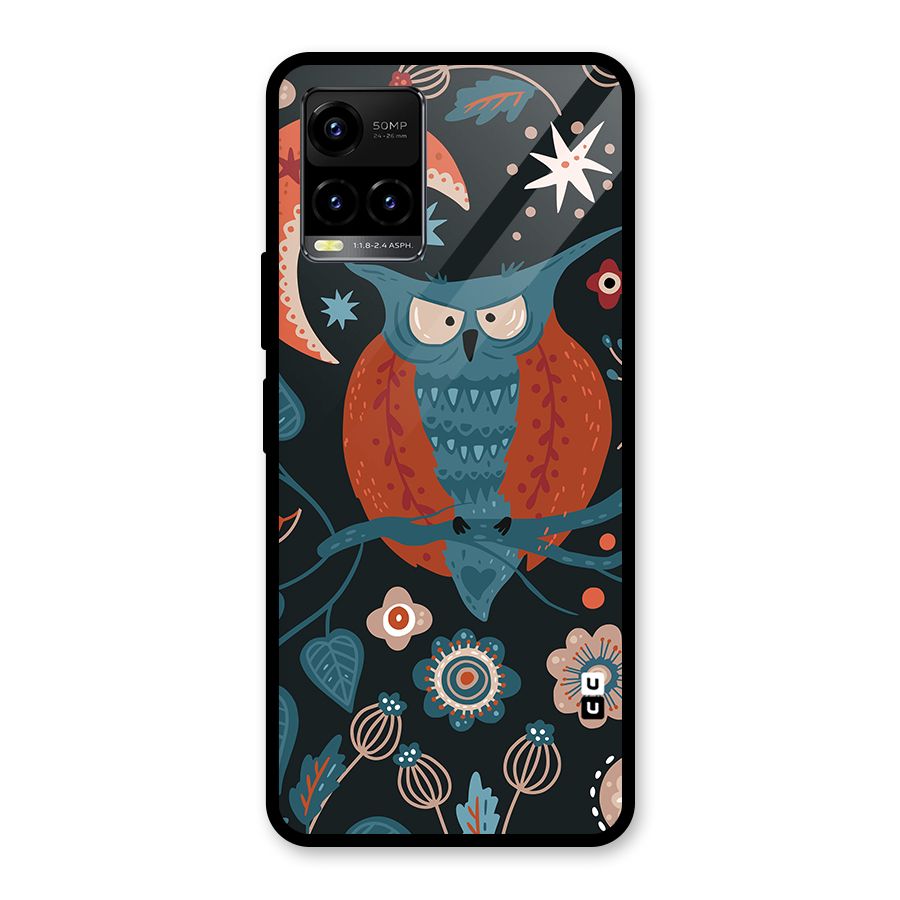 Nordic Arts Owl Moon Glass Back Case for Vivo Y21T