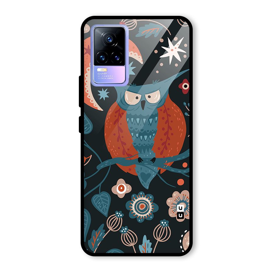 Nordic Arts Owl Moon Glass Back Case for Vivo Y73