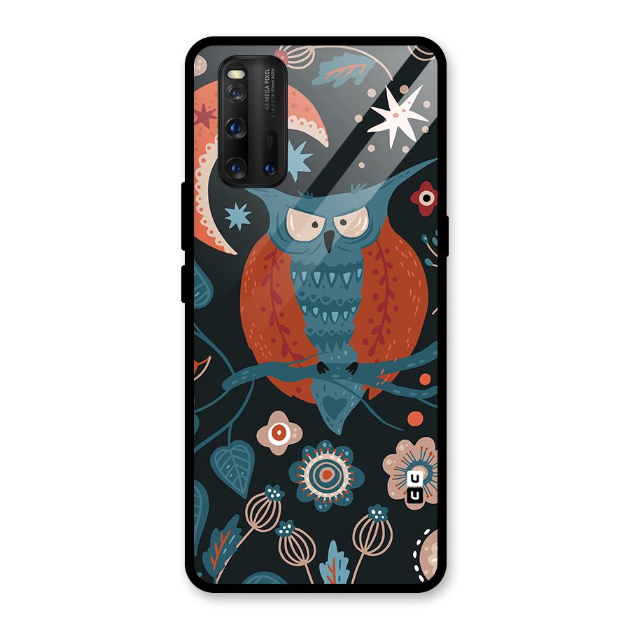 Nordic Arts Owl Moon Glass Back Case for Vivo iQOO 3