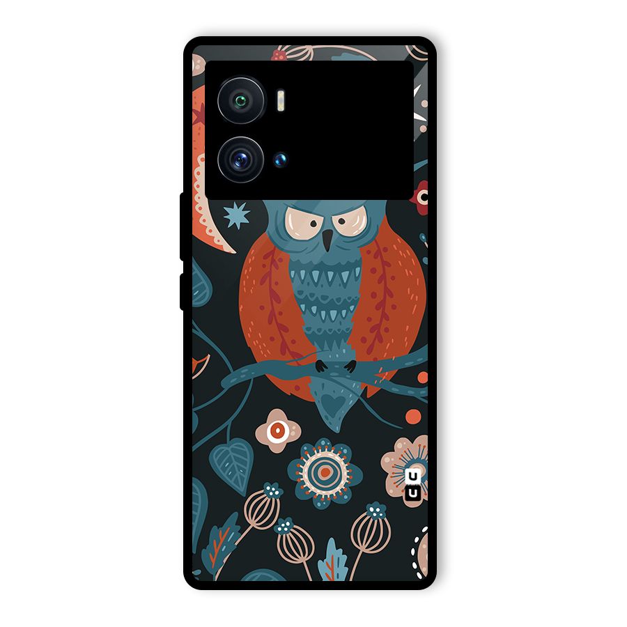 Nordic Arts Owl Moon Glass Back Case for Vivo iQOO 9 Pro