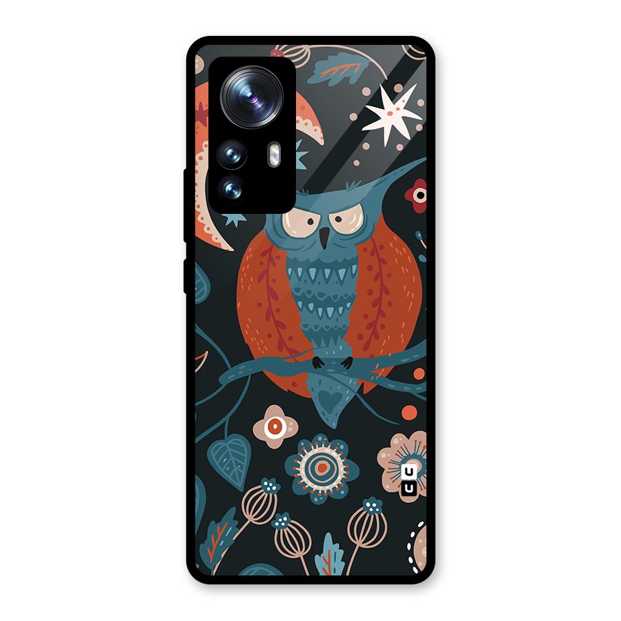 Nordic Arts Owl Moon Glass Back Case for Xiaomi 12 Pro