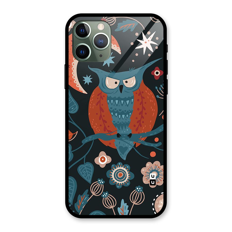 Nordic Arts Owl Moon Glass Back Case for iPhone 11 Pro