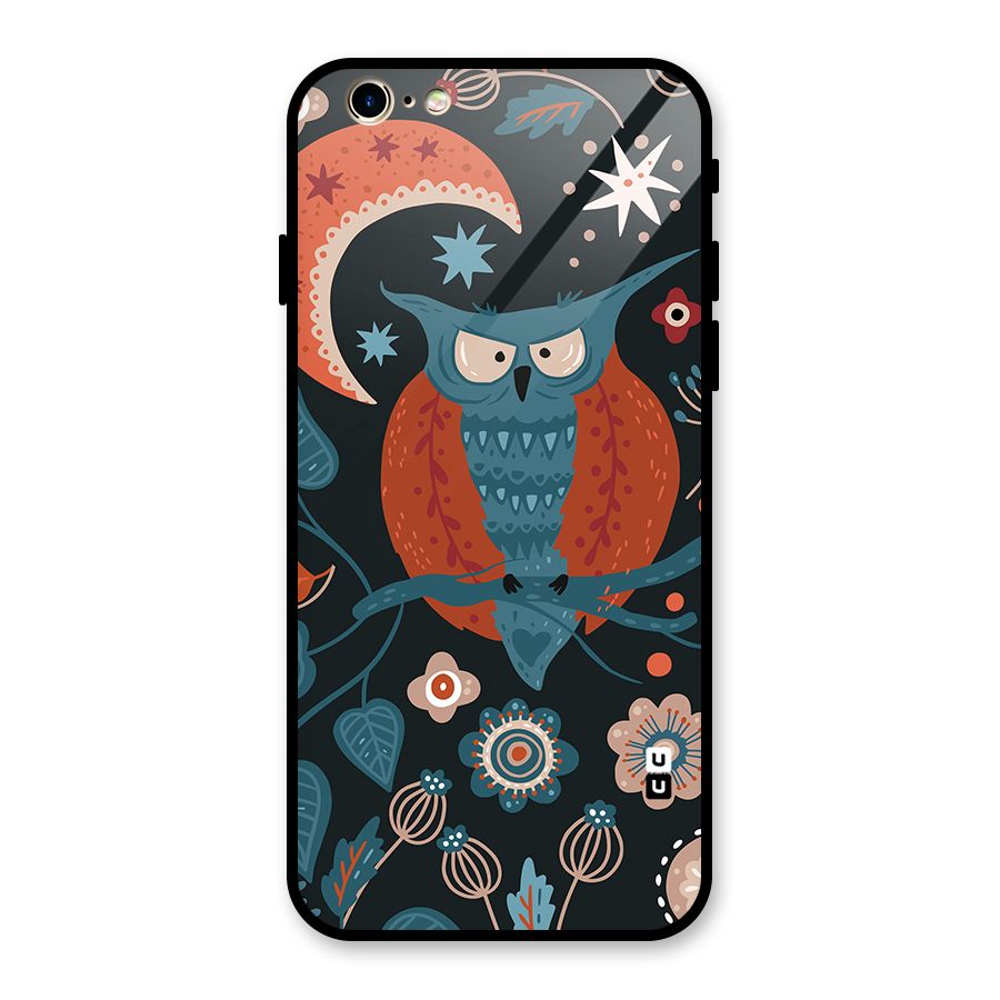 Nordic Arts Owl Moon Glass Back Case for iPhone 6 6S