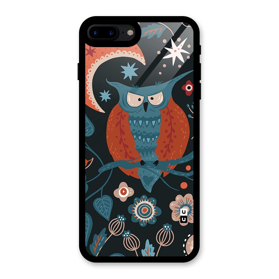 Nordic Arts Owl Moon Glass Back Case for iPhone 8 Plus