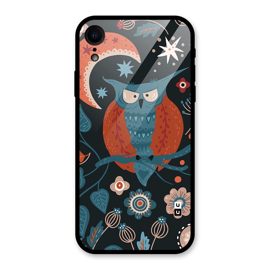 Nordic Arts Owl Moon Glass Back Case for iPhone XR
