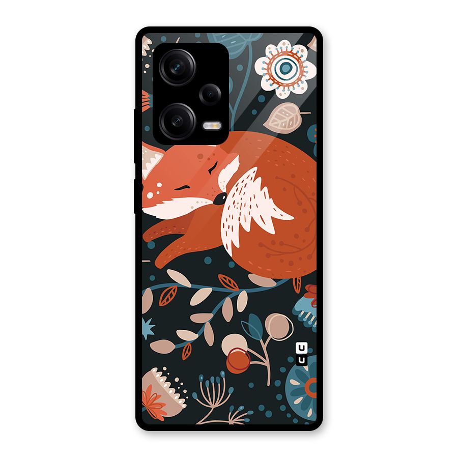 Nordic Arts Sleeping Fox Glass Back Case for Redmi Note 12 Pro