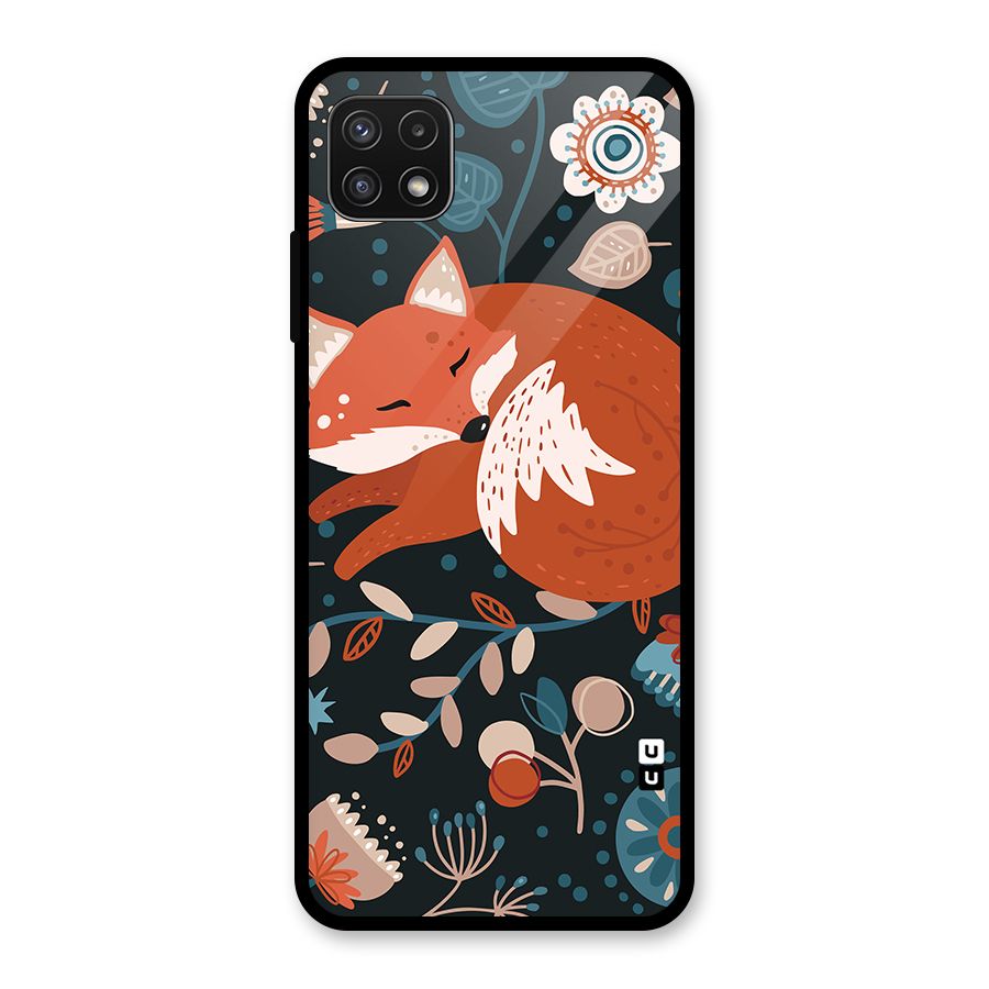 Nordic Arts Sleeping Fox Glass Back Case for Galaxy A22 5G
