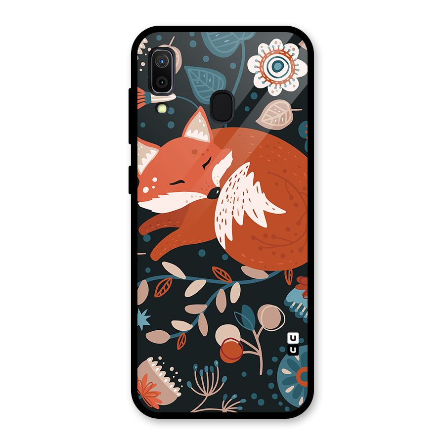 Nordic Arts Sleeping Fox Glass Back Case for Galaxy A30