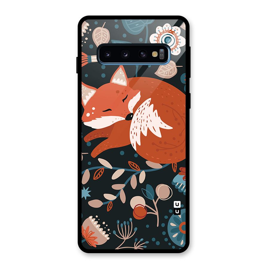 Nordic Arts Sleeping Fox Glass Back Case for Galaxy S10