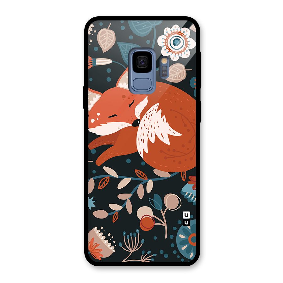 Nordic Arts Sleeping Fox Glass Back Case for Galaxy S9