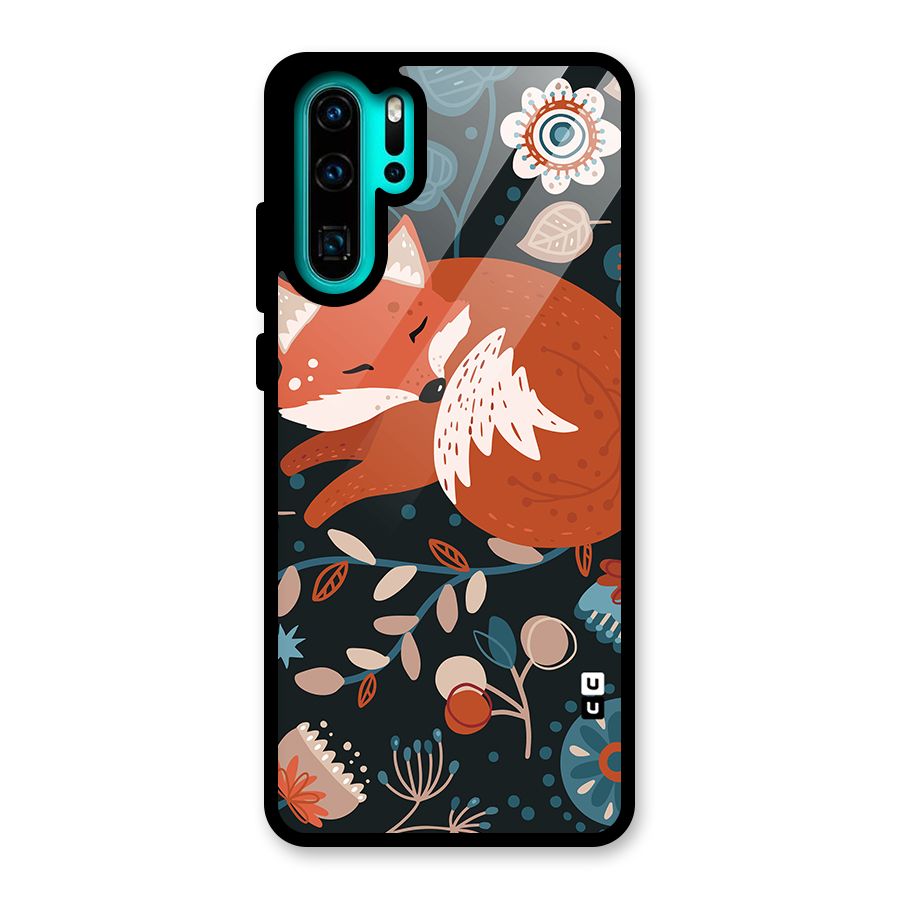 Nordic Arts Sleeping Fox Glass Back Case for Huawei P30 Pro