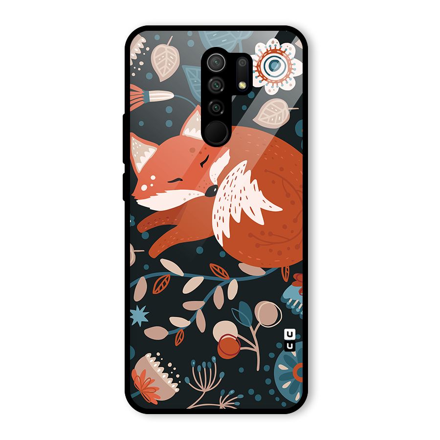 Nordic Arts Sleeping Fox Glass Back Case for Poco M2