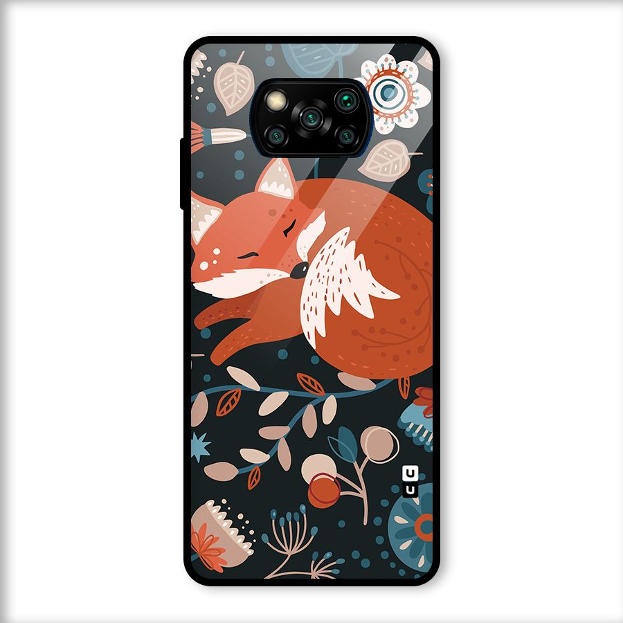 Nordic Arts Sleeping Fox Glass Back Case for Poco X3
