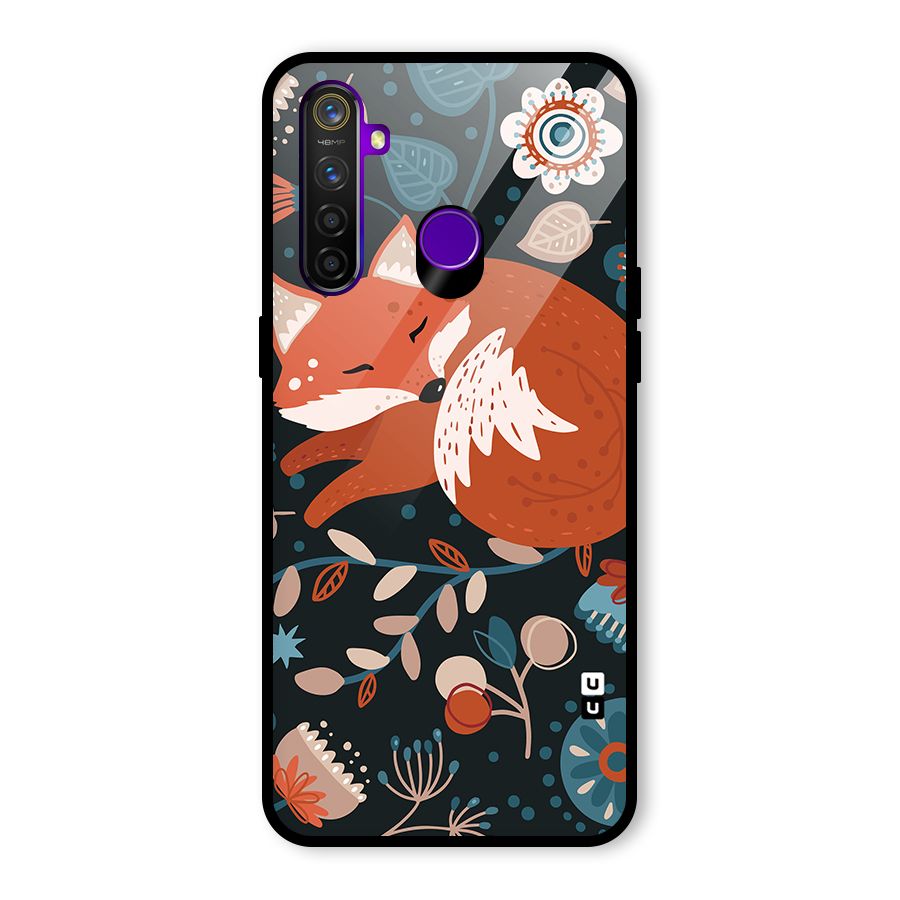 Nordic Arts Sleeping Fox Glass Back Case for Realme 5 Pro