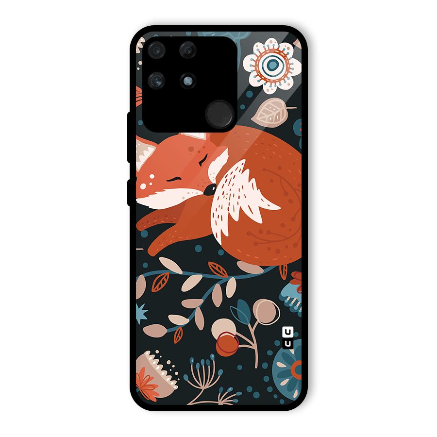 Nordic Arts Sleeping Fox Glass Back Case for Realme Narzo 50A