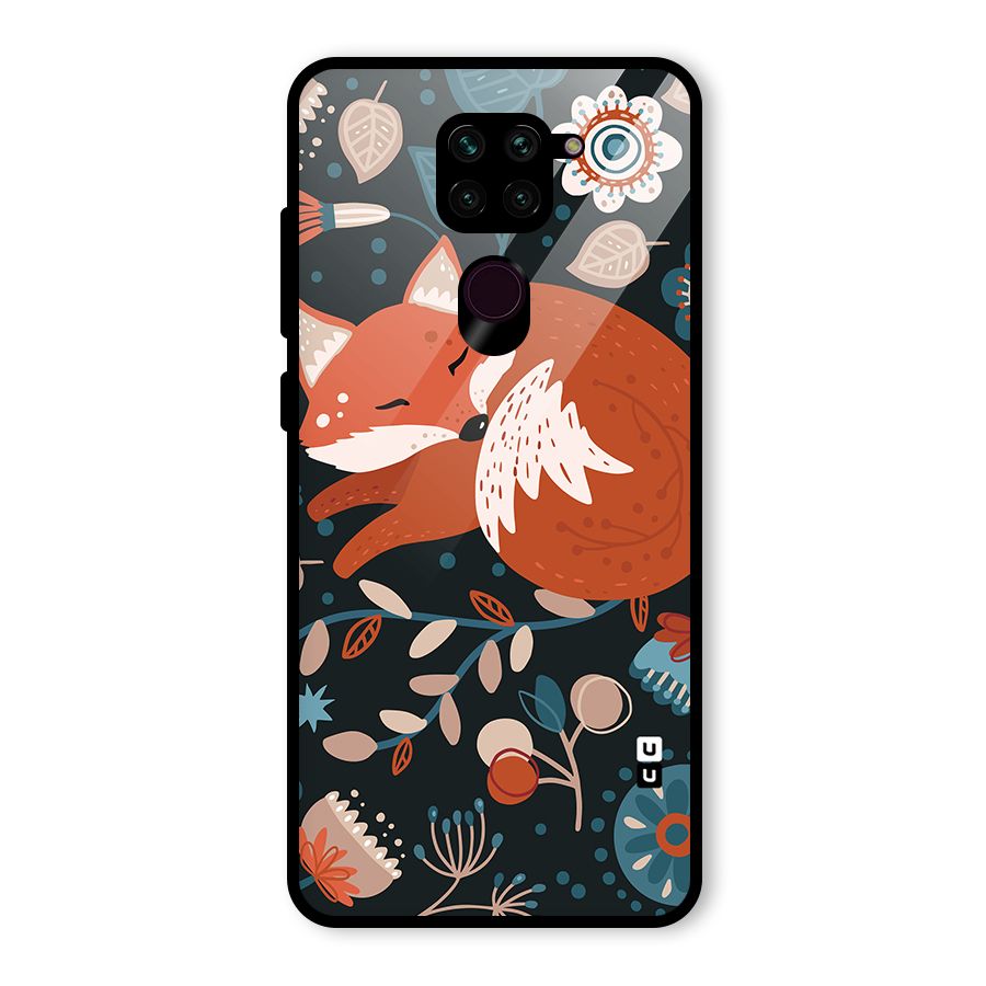 Nordic Arts Sleeping Fox Glass Back Case for Redmi Note 9