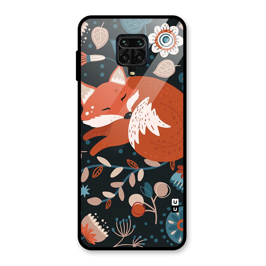 Nordic Arts Sleeping Fox Glass Back Case for Redmi Note 9 Pro