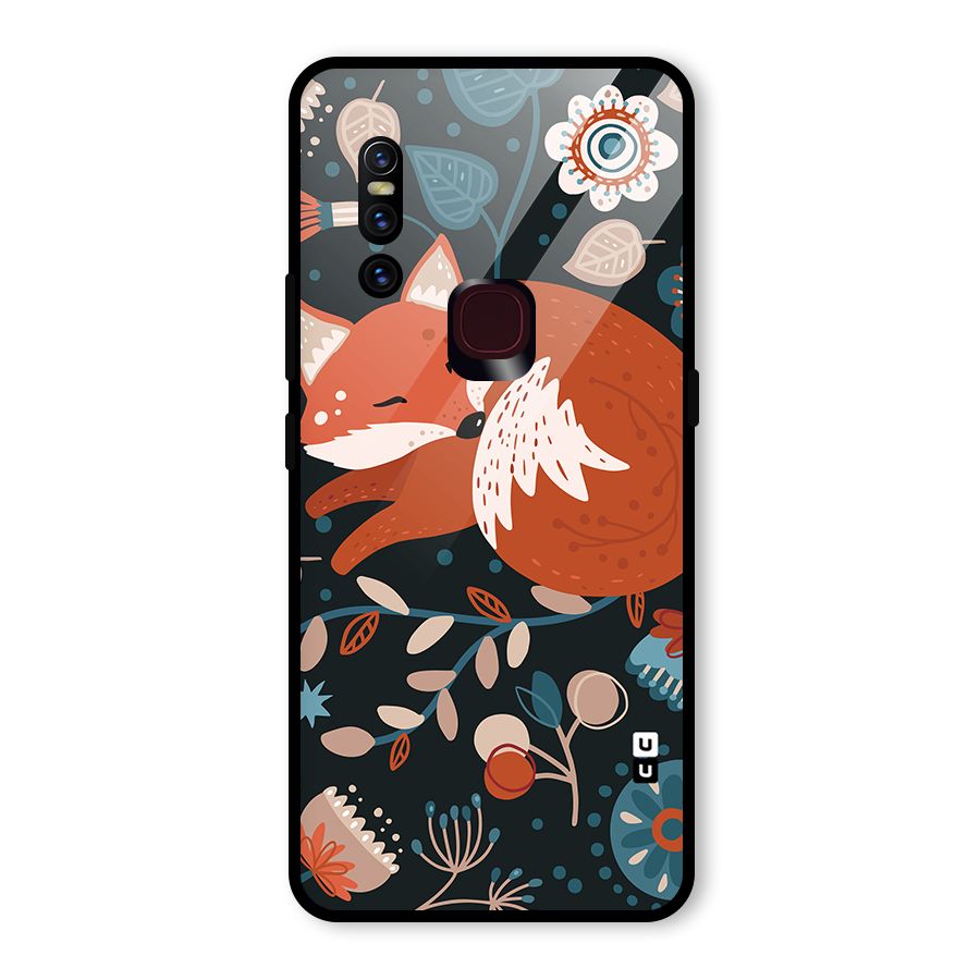 Nordic Arts Sleeping Fox Glass Back Case for Vivo V15