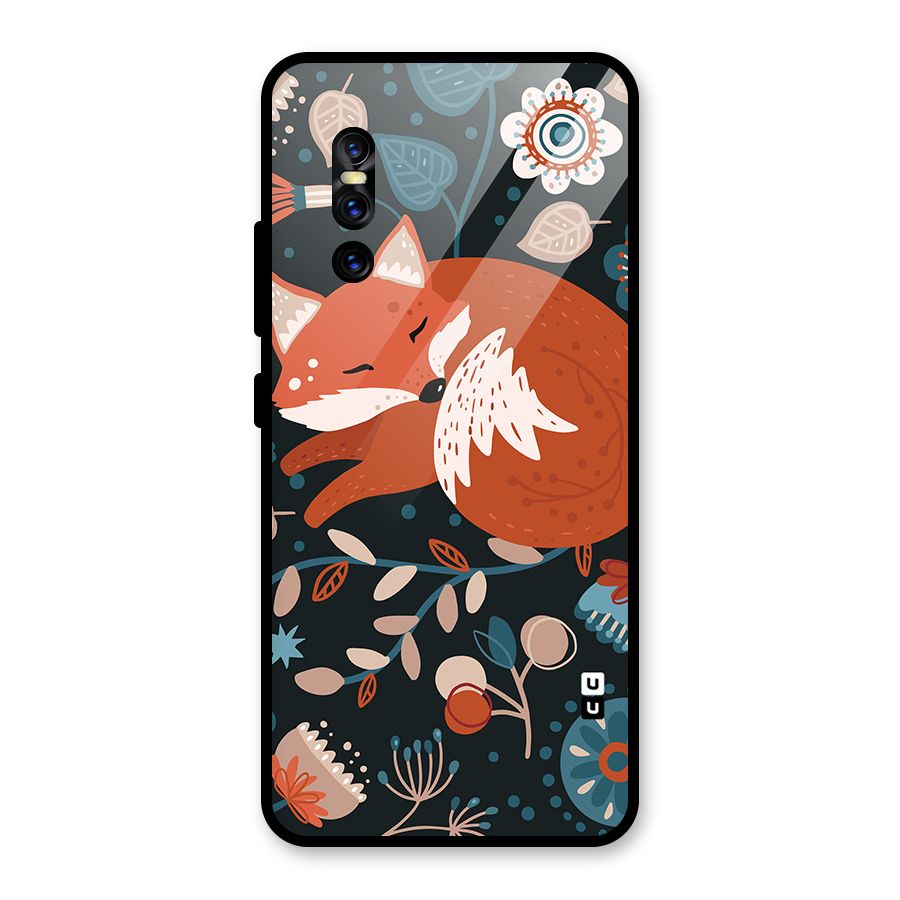 Nordic Arts Sleeping Fox Glass Back Case for Vivo V15 Pro