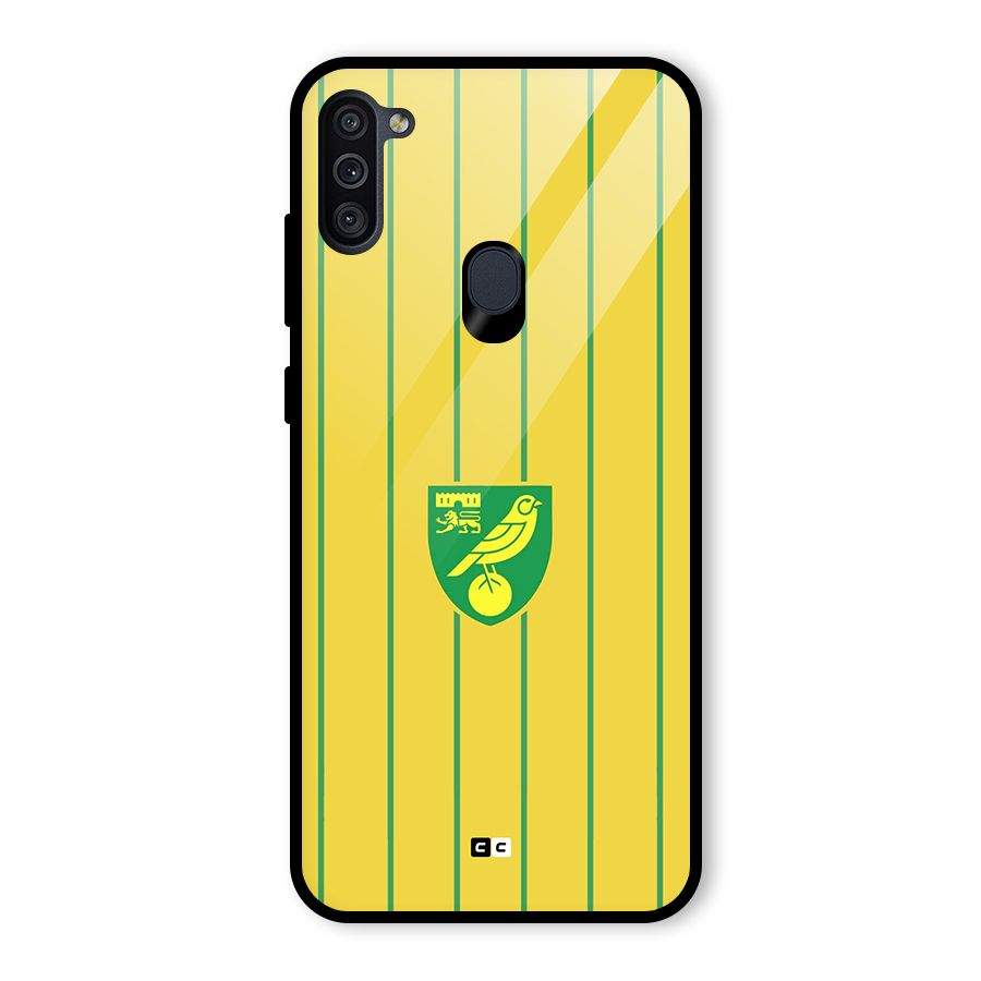 Norwich City Glass Back Case for Galaxy M11