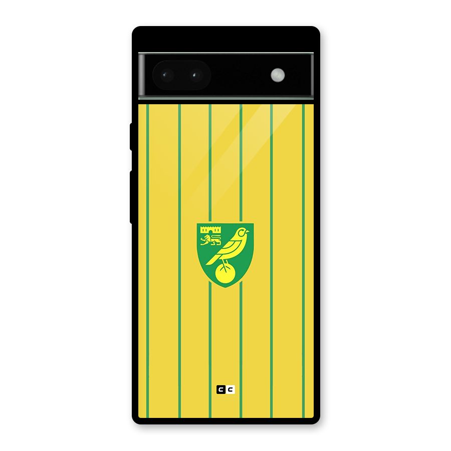 Norwich City Glass Back Case for Google Pixel 6a