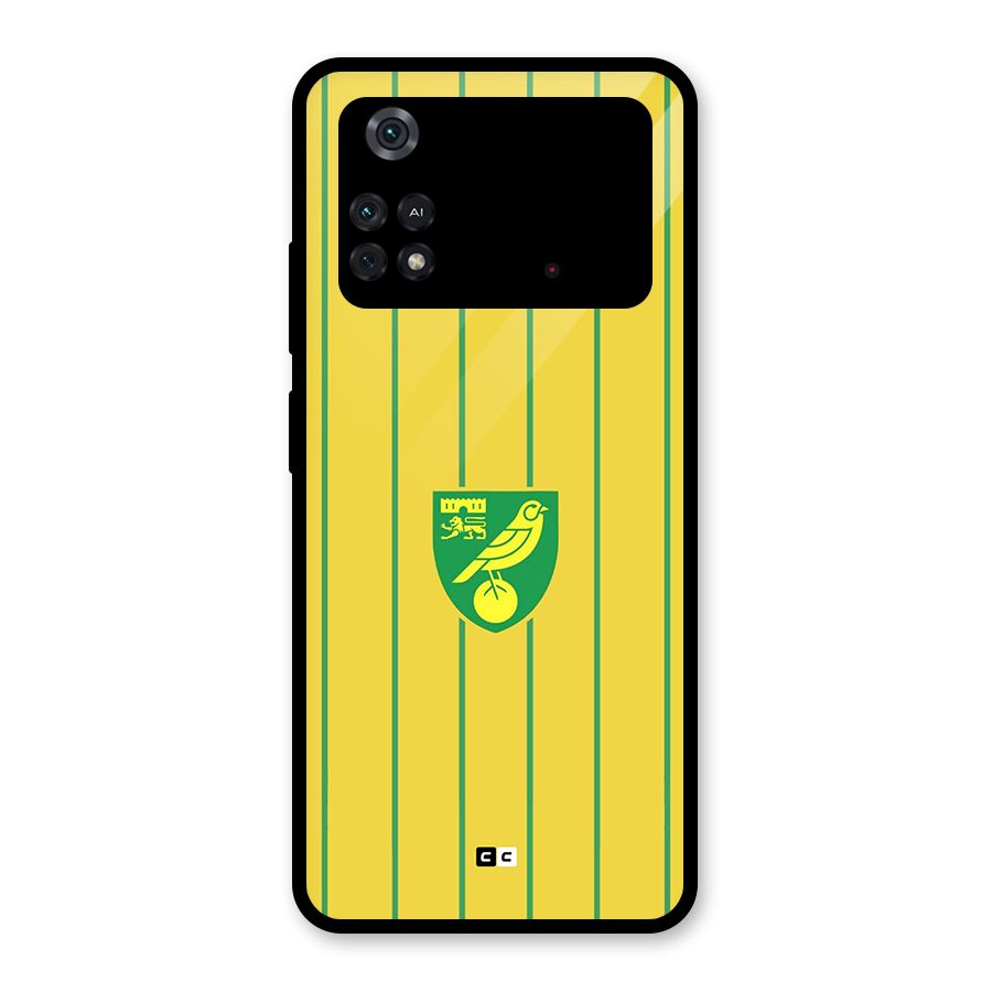 Norwich City Glass Back Case for Poco M4 Pro 4G