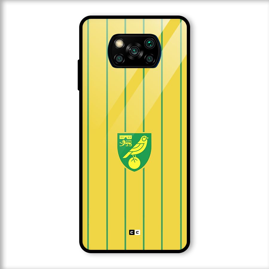 Norwich City Glass Back Case for Poco X3