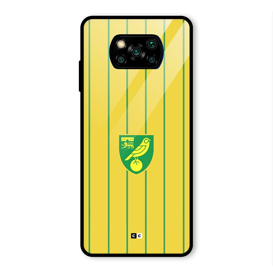 Norwich City Glass Back Case for Poco X3 Pro