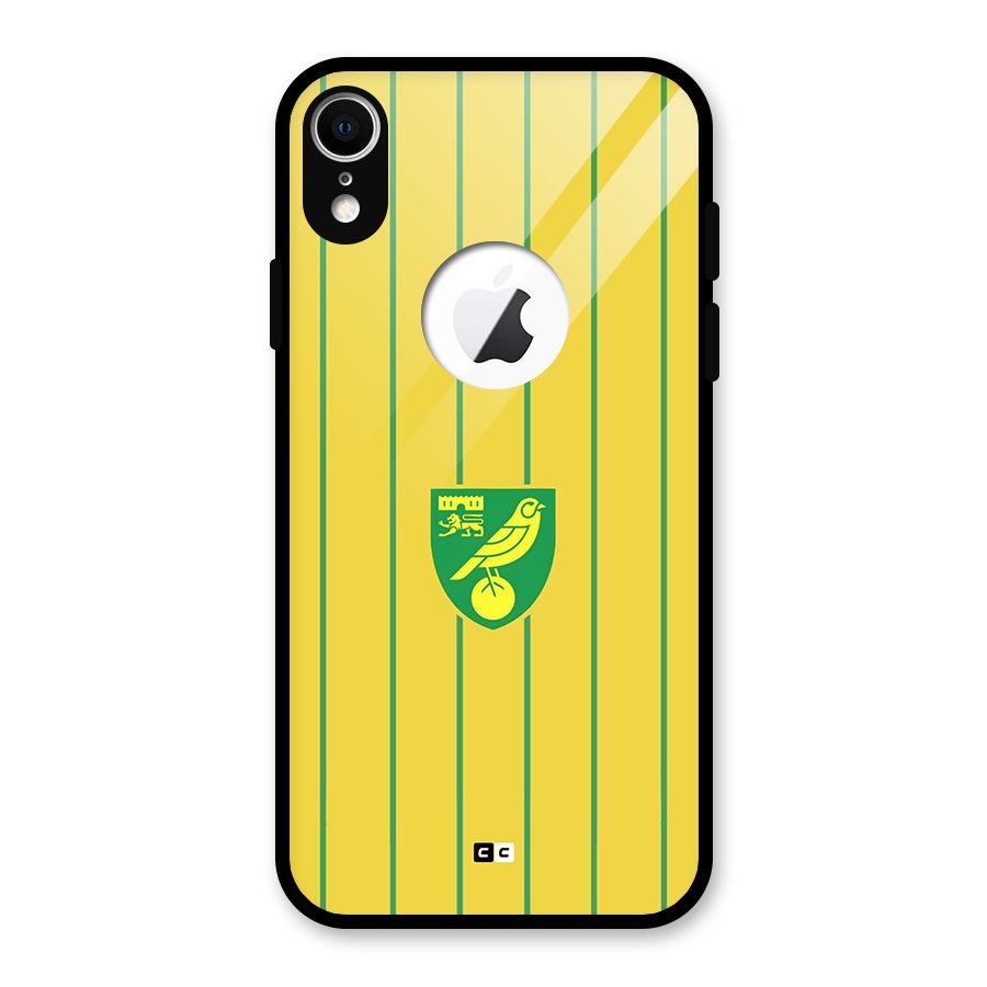 Norwich City Glass Back Case for iPhone XR Logo Cut