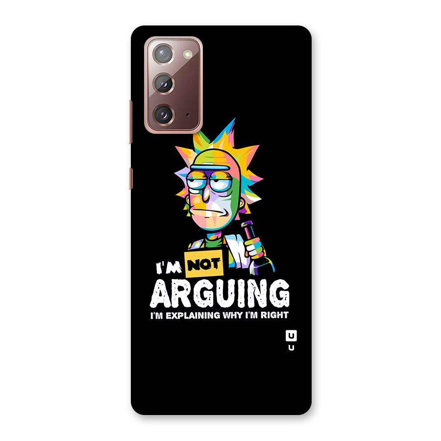 Not Arguing Explaining Back Case for Galaxy Note 20