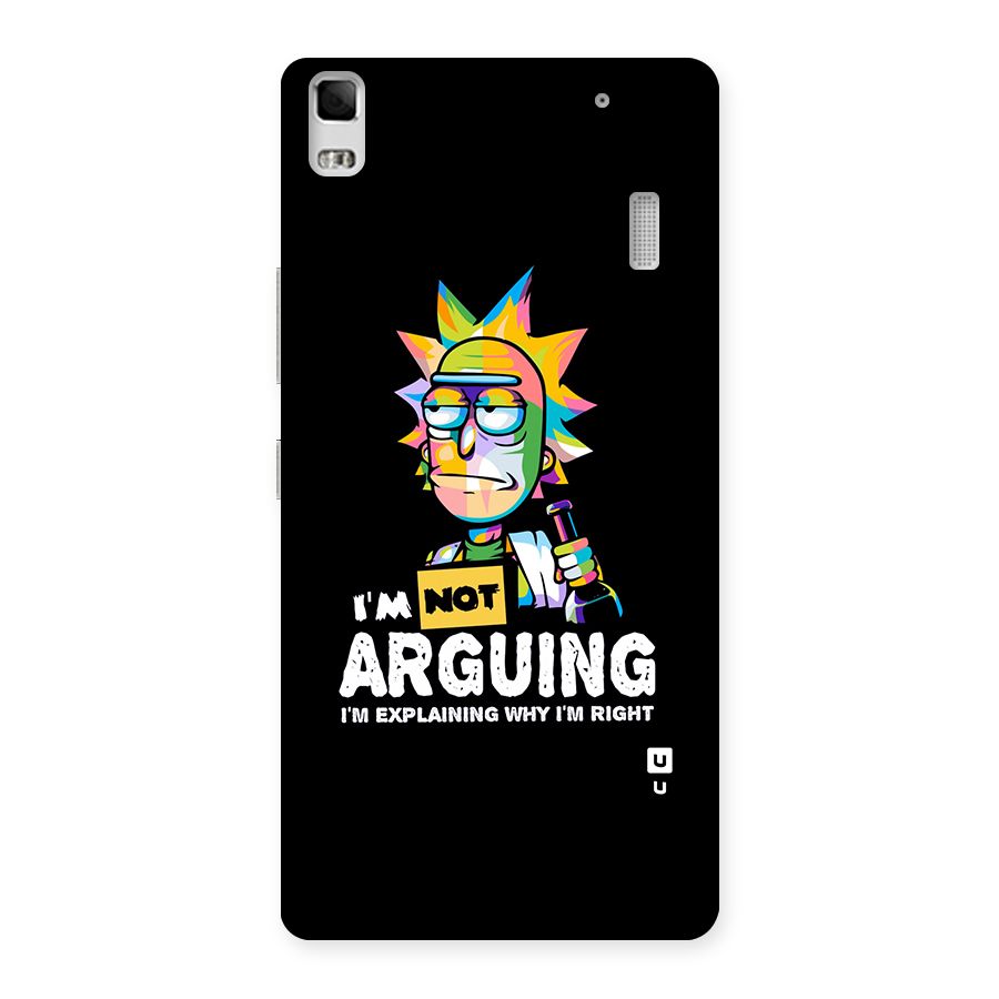 Not Arguing Explaining Back Case for Lenovo K3 Note