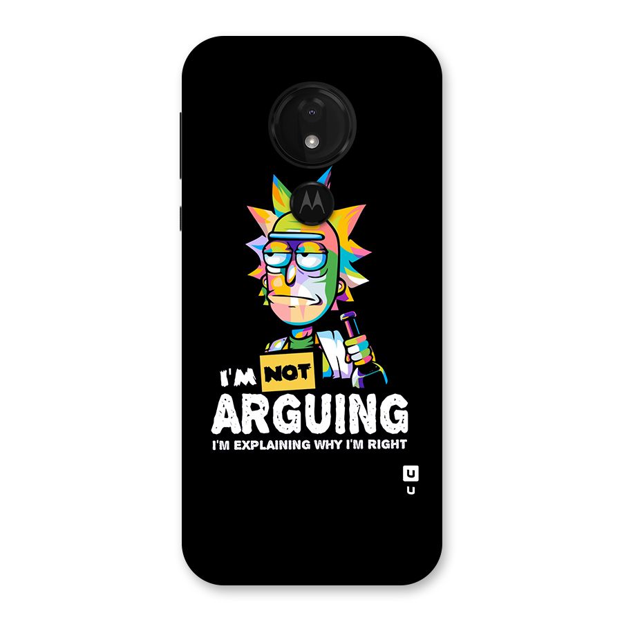 Not Arguing Explaining Back Case for Moto G7 Power