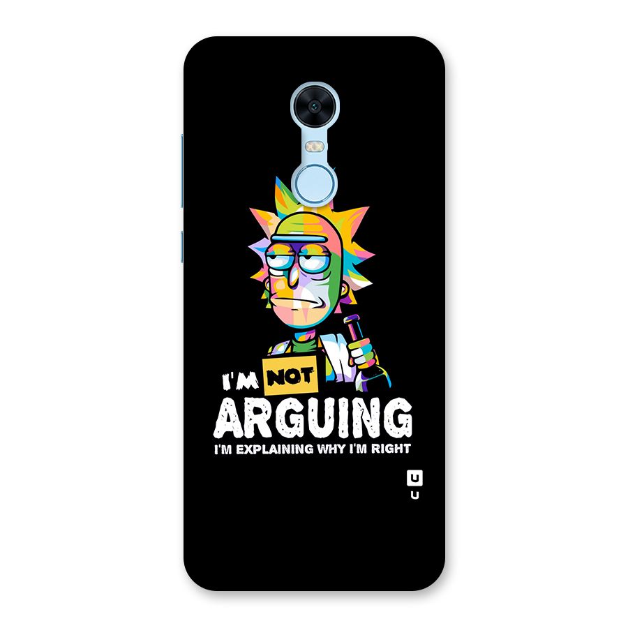 Not Arguing Explaining Back Case for Redmi Note 5