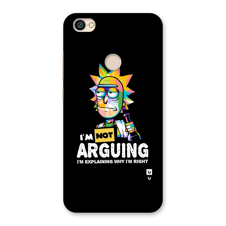 Not Arguing Explaining Back Case for Redmi Y1 2017