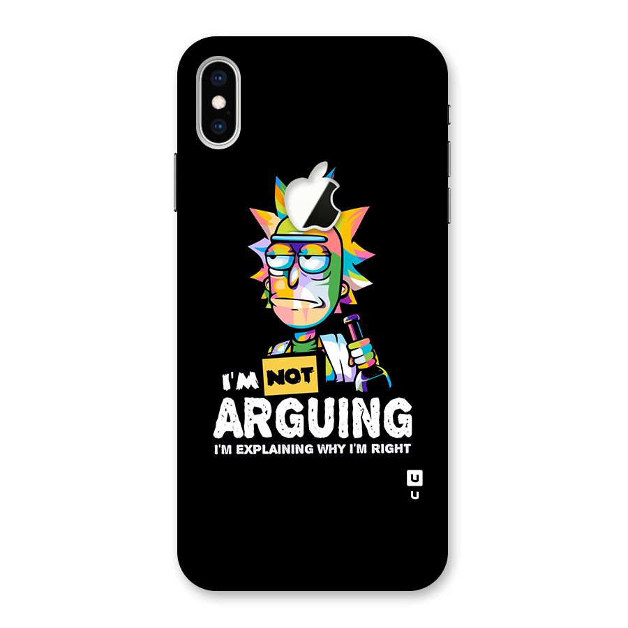 Not Arguing Explaining Back Case for iPhone XS Max Apple Cut